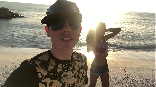 Aiden and astronaut lady at the beach