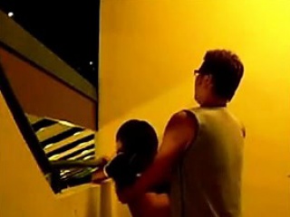 AsianSexPorno.com – Singapore couple staircase quick sex