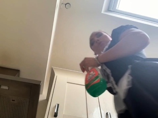 Independent Teen brunette girl toying pussy outdoor