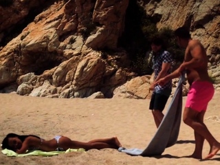 Latina College Girl Seduce to Rough Beach Sex at First Date