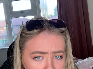 Shaved pussy blonde Tasha Reign with big boobs goes solo