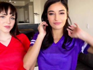 Super sunday with stepsis and her bisexual teen GF