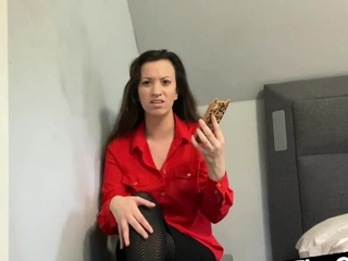 SPH femina in latex skirt talks bad