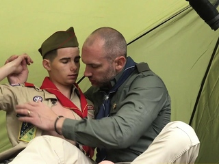 Boyscout’s cute little ass utterly dwarfed by HUGE cock