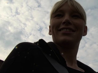 German street casting with a blonde slut