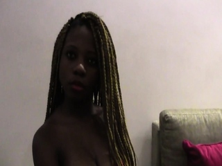 Busty ebony teen from Africa enjoys sex at a fake casting