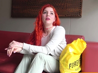Redhead aces job interview with sex