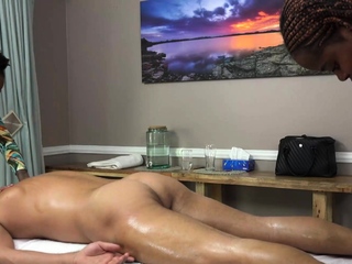 Massage Session Turns Into Interracial Threesome
