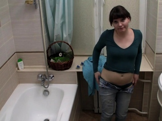 Solo teen masturbates