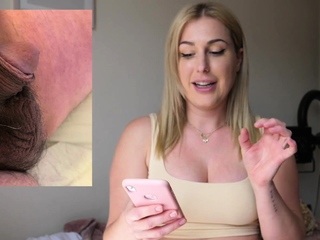 SPH disgusted babe laughs at small cock while rating them